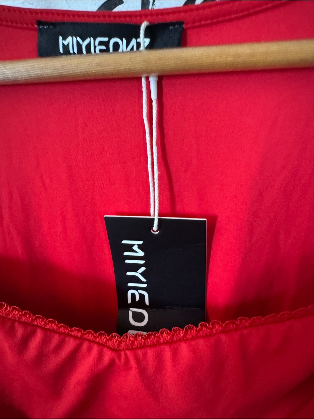 Red Ruffle Mini Dress - Picture 3 of 4